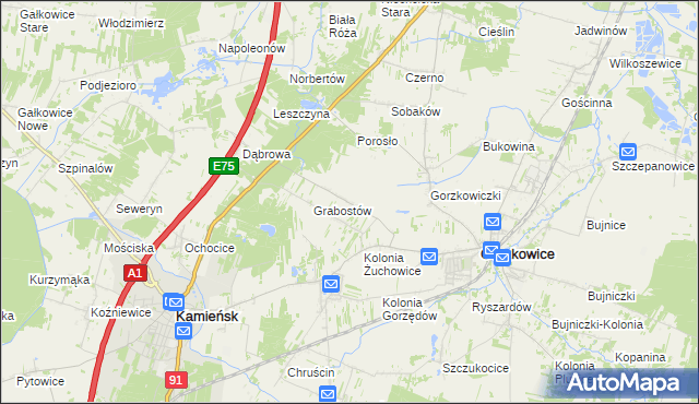 mapa Żuchowice, Żuchowice na mapie Targeo