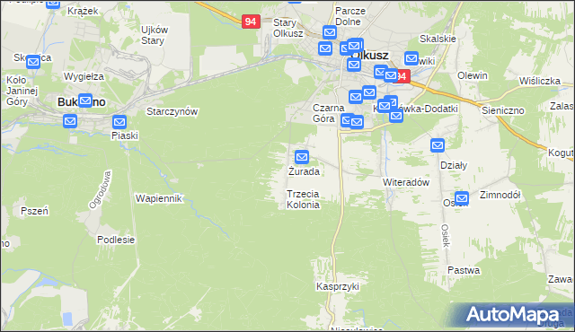 mapa Żurada, Żurada na mapie Targeo