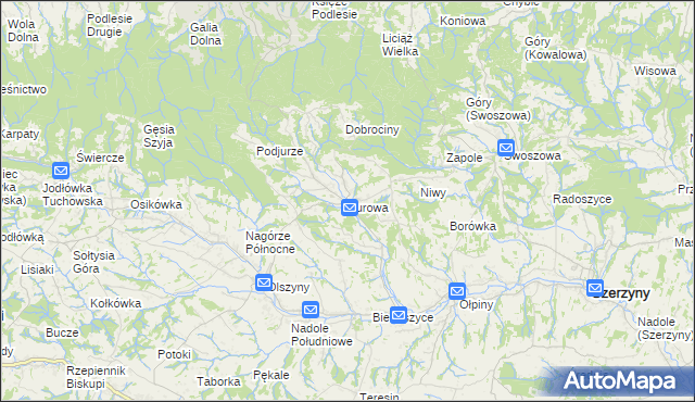 mapa Żurowa, Żurowa na mapie Targeo