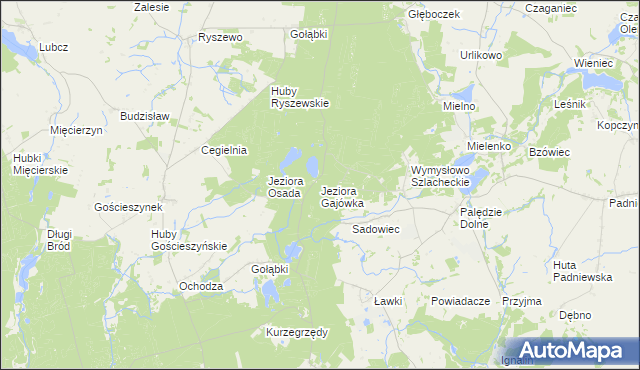 mapa Jeziora Gajówka, Jeziora Gajówka na mapie Targeo