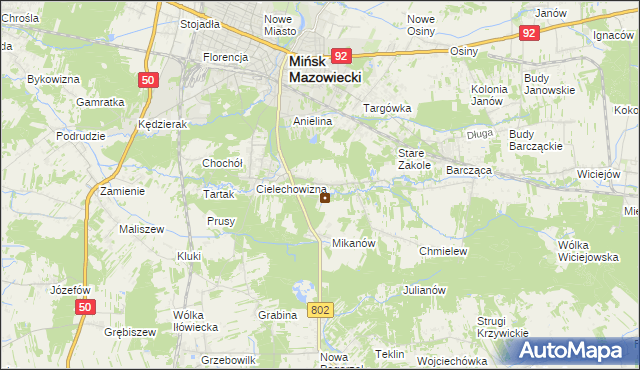 mapa Marianka gmina Mińsk Mazowiecki, Marianka gmina Mińsk Mazowiecki na mapie Targeo