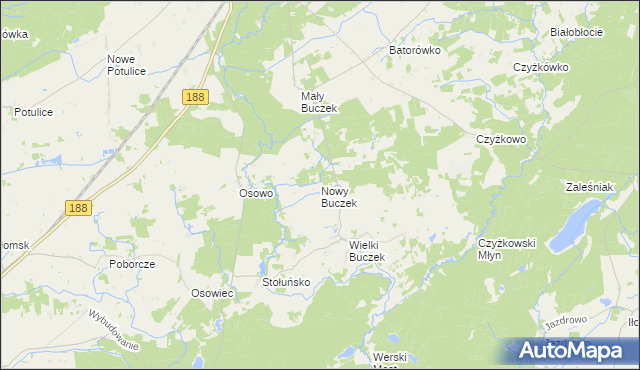 mapa Nowy Buczek, Nowy Buczek na mapie Targeo
