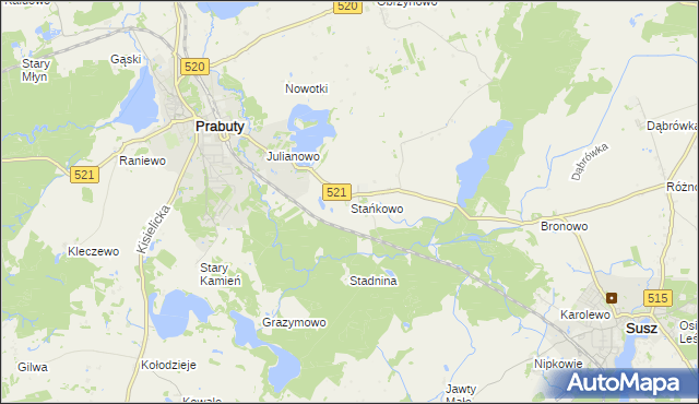 mapa Stańkowo, Stańkowo na mapie Targeo