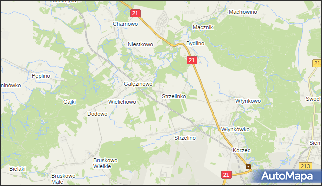 mapa Strzelinko, Strzelinko na mapie Targeo