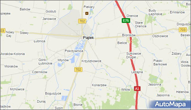 mapa Sułkowice Pierwsze, Sułkowice Pierwsze na mapie Targeo