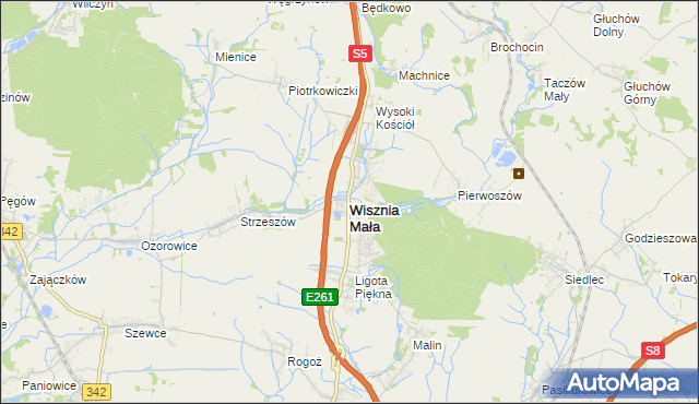 mapa Wisznia Mała, Wisznia Mała na mapie Targeo