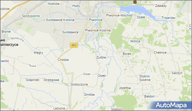 mapa Żydów gmina Godziesze Wielkie, Żydów gmina Godziesze Wielkie na mapie Targeo