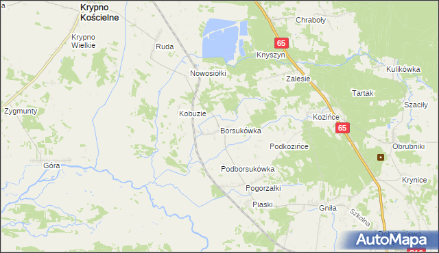 mapa Borsukówka, Borsukówka na mapie Targeo