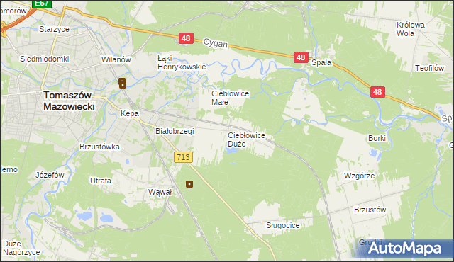 mapa Ciebłowice Duże, Ciebłowice Duże na mapie Targeo