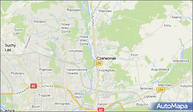 mapa Czerwonak, Czerwonak na mapie Targeo