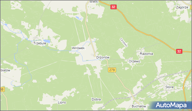 mapa Drzonów, Drzonów na mapie Targeo