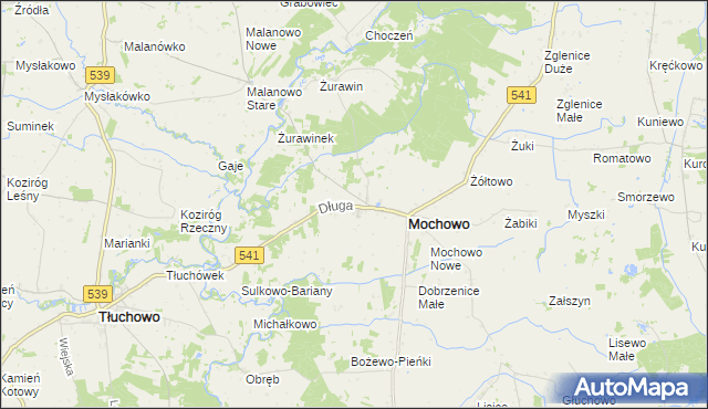 mapa Mochowo-Parcele, Mochowo-Parcele na mapie Targeo