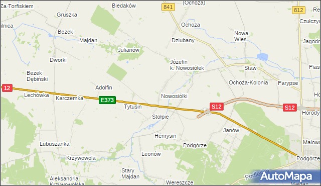 mapa Nowosiółki gmina Chełm, Nowosiółki gmina Chełm na mapie Targeo