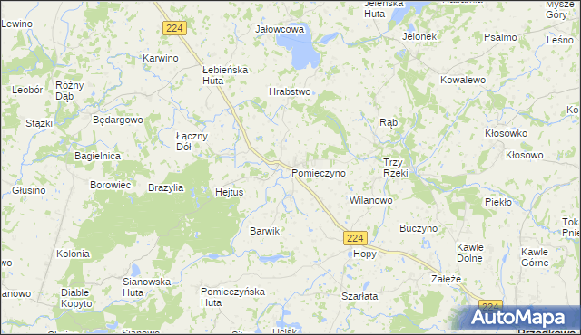 mapa Pomieczyno, Pomieczyno na mapie Targeo