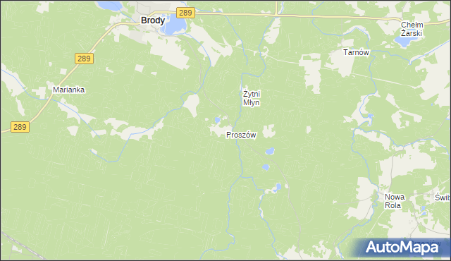 mapa Proszów gmina Brody, Proszów gmina Brody na mapie Targeo