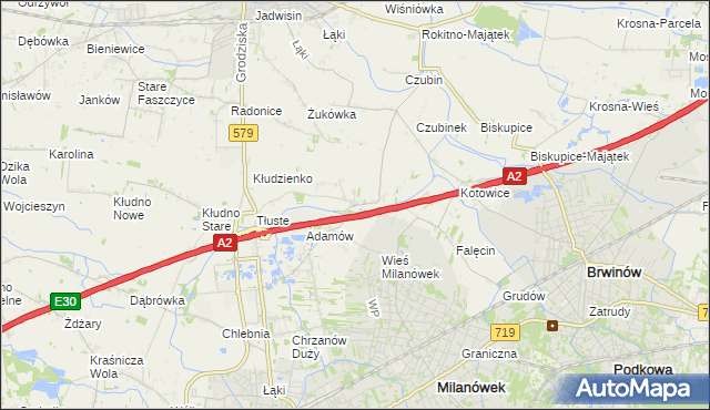 mapa Żuków gmina Grodzisk Mazowiecki, Żuków gmina Grodzisk Mazowiecki na mapie Targeo