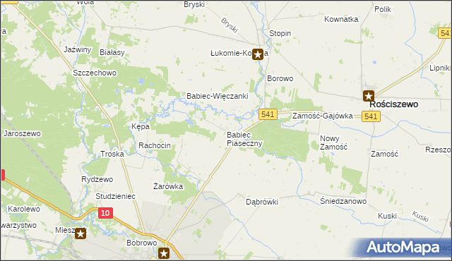 mapa Babiec Piaseczny, Babiec Piaseczny na mapie Targeo