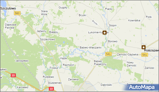 mapa Babiec-Więczanki, Babiec-Więczanki na mapie Targeo