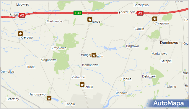 mapa Babin gmina Środa Wielkopolska, Babin gmina Środa Wielkopolska na mapie Targeo