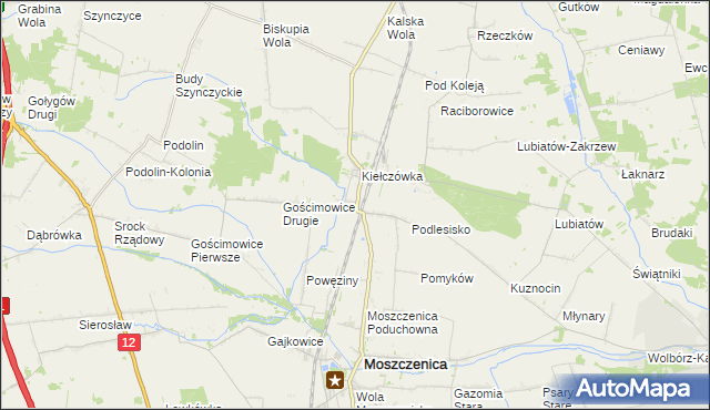 mapa Baby gmina Moszczenica, Baby gmina Moszczenica na mapie Targeo