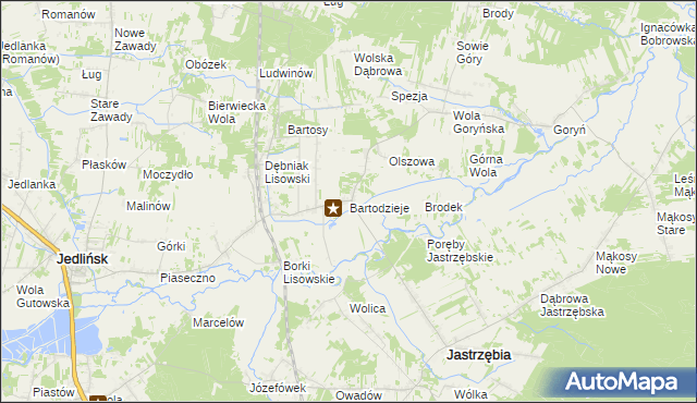 mapa Bartodzieje gmina Jastrzębia, Bartodzieje gmina Jastrzębia na mapie Targeo