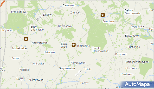 mapa Białogórne, Białogórne na mapie Targeo