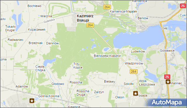 mapa Bieniszew-Klasztor, Bieniszew-Klasztor na mapie Targeo