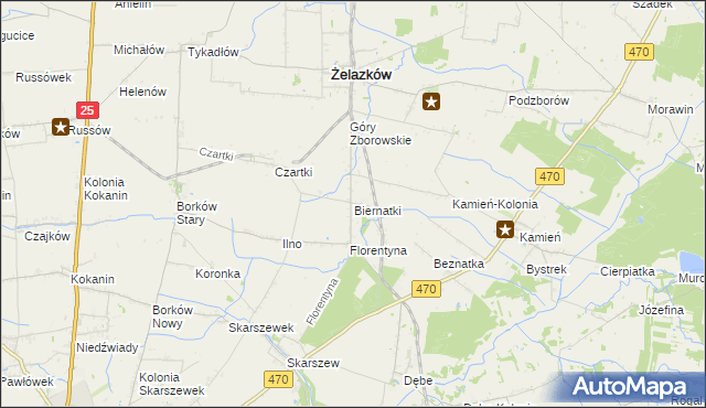 mapa Biernatki gmina Żelazków, Biernatki gmina Żelazków na mapie Targeo