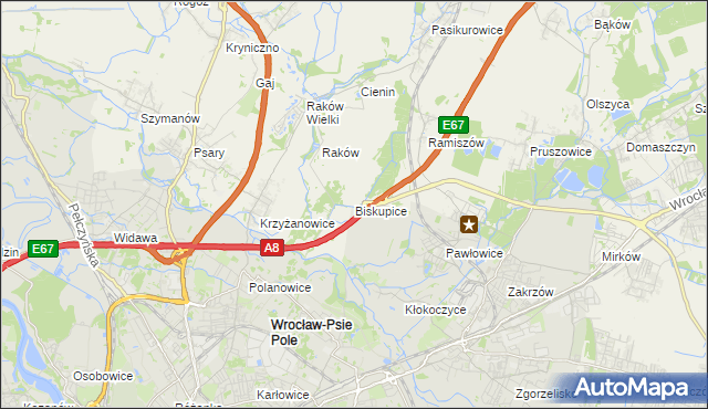 mapa Biskupice gmina Wisznia Mała, Biskupice gmina Wisznia Mała na mapie Targeo