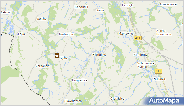 mapa Biskupów, Biskupów na mapie Targeo