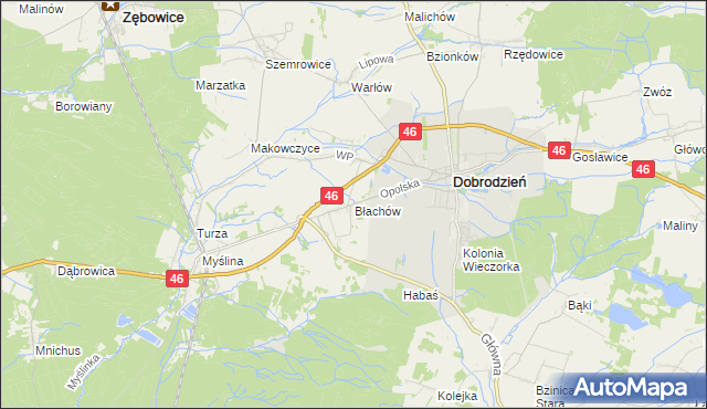 mapa Błachów, Błachów na mapie Targeo