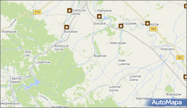 mapa Bojanice gmina Świdnica, Bojanice gmina Świdnica na mapie Targeo