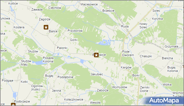mapa Bosowice, Bosowice na mapie Targeo