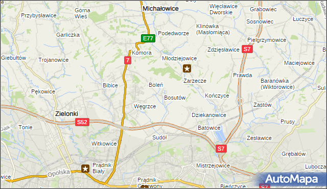 mapa Bosutów, Bosutów na mapie Targeo