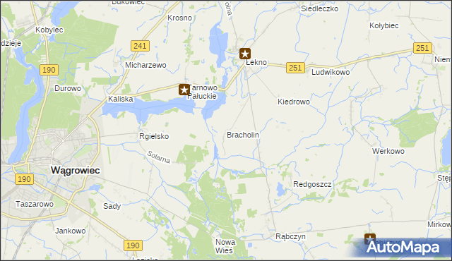 mapa Bracholin, Bracholin na mapie Targeo