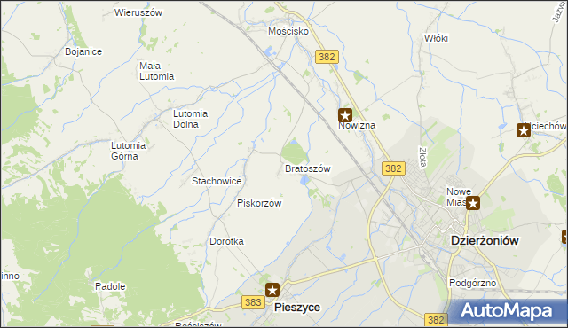 mapa Bratoszów, Bratoszów na mapie Targeo