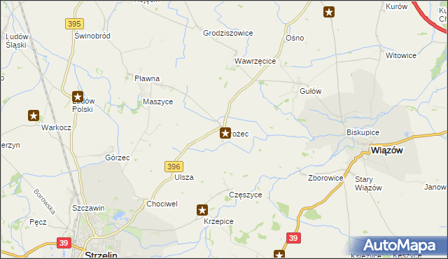 mapa Brożec gmina Strzelin, Brożec gmina Strzelin na mapie Targeo