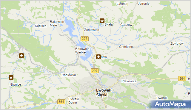 mapa Brunów gmina Lwówek Śląski, Brunów gmina Lwówek Śląski na mapie Targeo