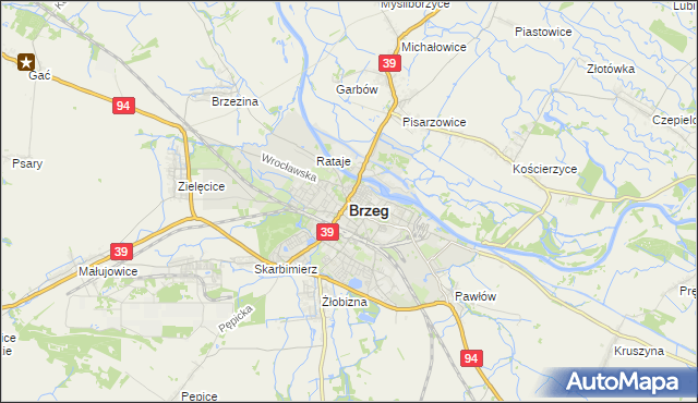 mapa Brzeg, Brzeg na mapie Targeo