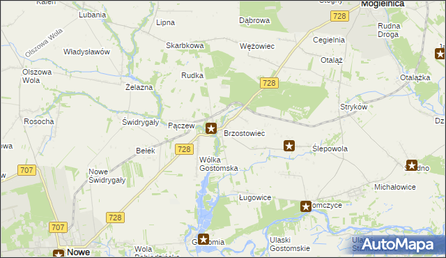 mapa Brzostowiec, Brzostowiec na mapie Targeo