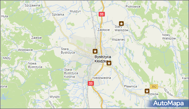 mapa Bystrzyca Kłodzka, Bystrzyca Kłodzka na mapie Targeo