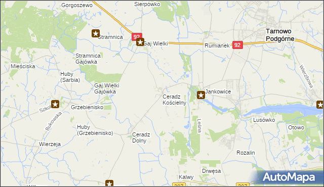mapa Ceradz Kościelny, Ceradz Kościelny na mapie Targeo