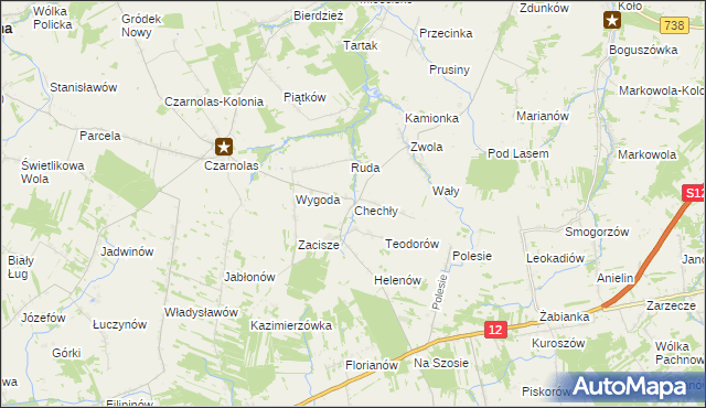 mapa Chechły, Chechły na mapie Targeo
