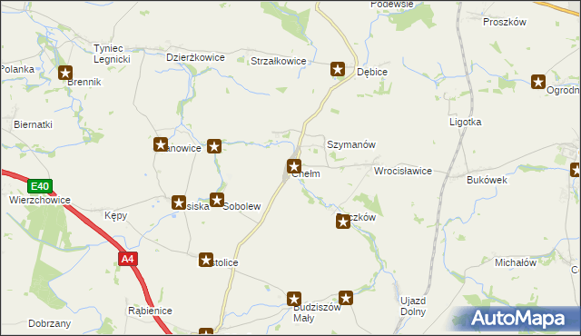 mapa Chełm gmina Malczyce, Chełm gmina Malczyce na mapie Targeo