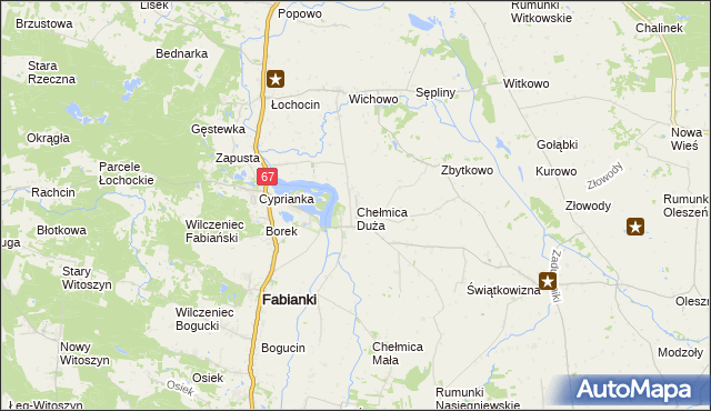 mapa Chełmica Duża, Chełmica Duża na mapie Targeo