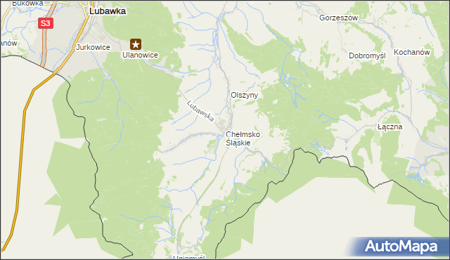 mapa Chełmsko Śląskie, Chełmsko Śląskie na mapie Targeo