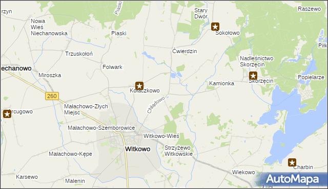 mapa Chłądowo, Chłądowo na mapie Targeo