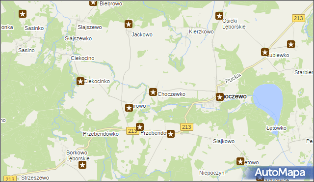 mapa Choczewko, Choczewko na mapie Targeo