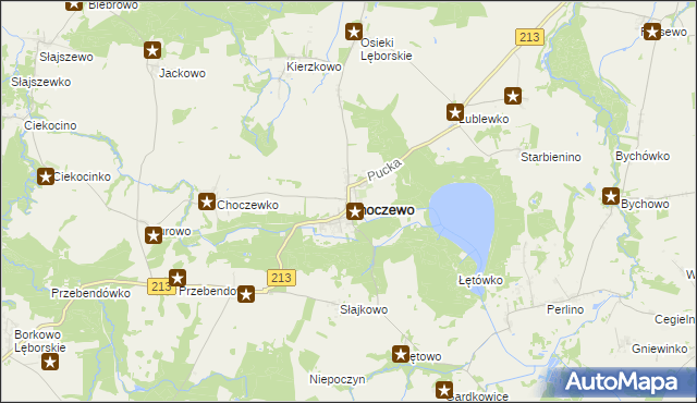 mapa Choczewo, Choczewo na mapie Targeo