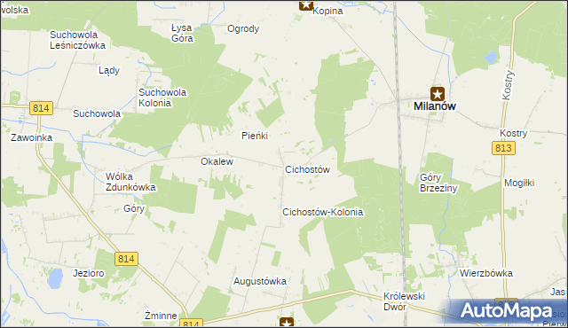 mapa Cichostów, Cichostów na mapie Targeo